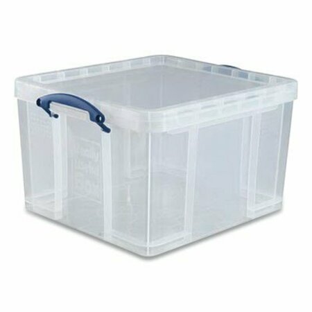 REALLY USEFUL BOX Snap-Lid Storage Bin, 11.09 Gal, 17.31in X 20.5in X 12.25in, Clear/blue 42LCL